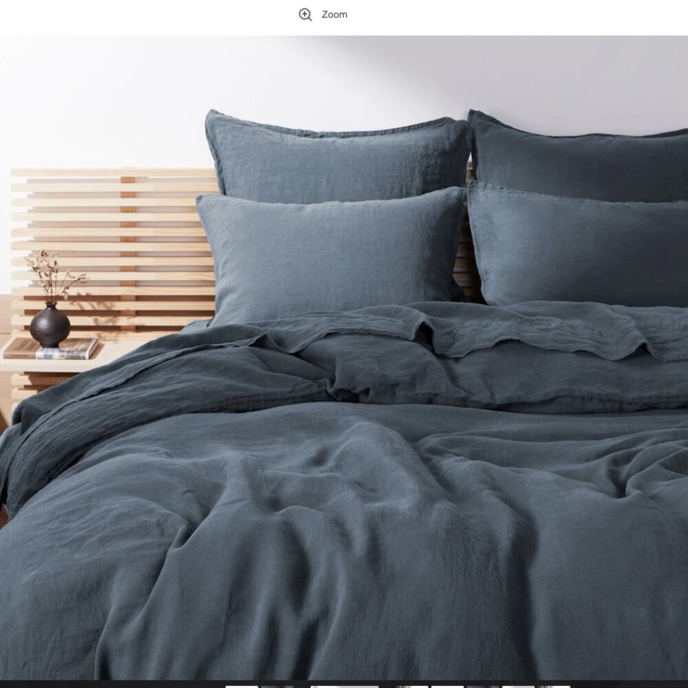 PARACHUTE Linen Duvet Cover + Sham Set in Dusk Blue- KING